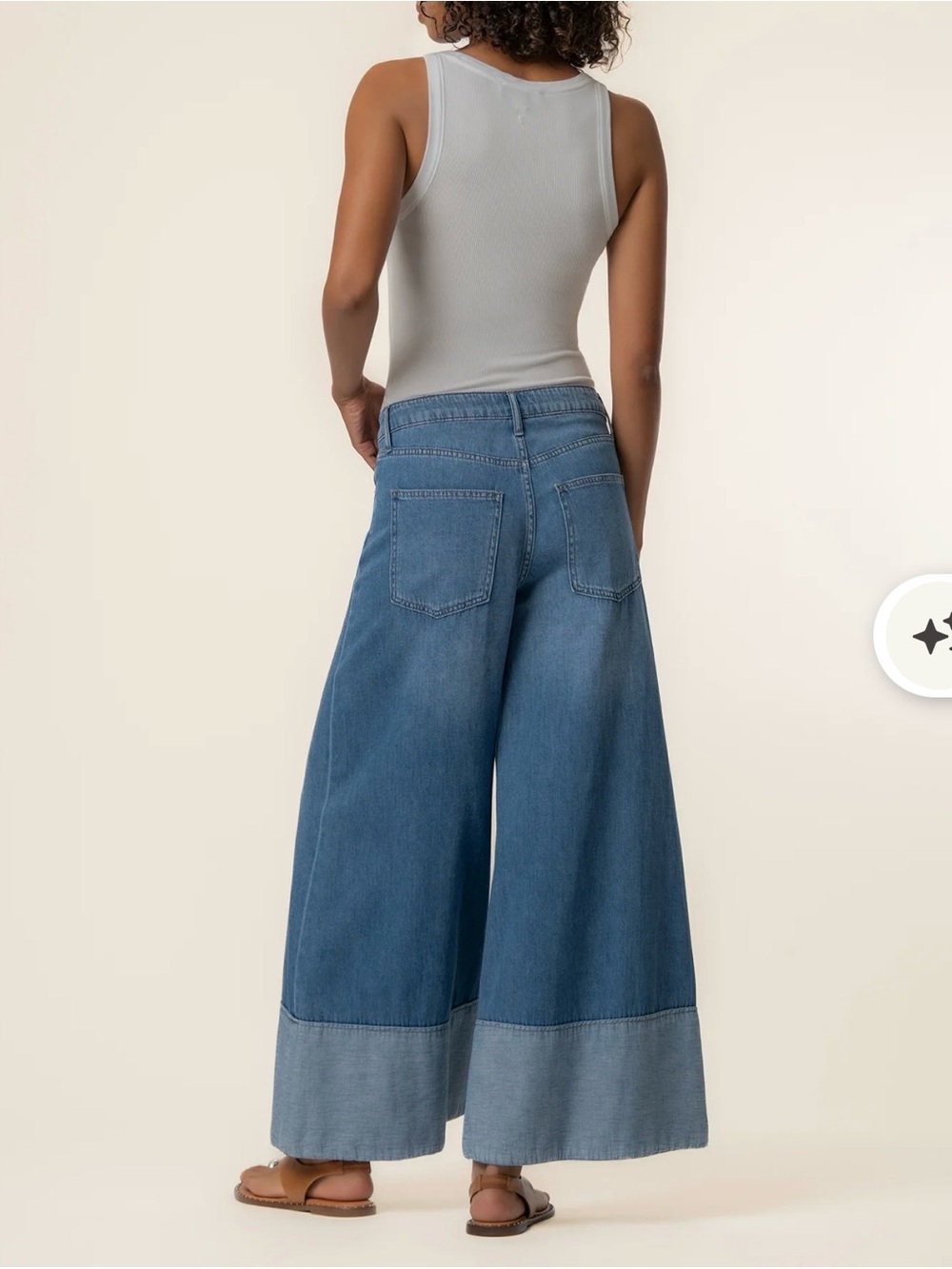 KUT FROM THE KLOTH Blake High Rise Crop Wide Leg in Medium Wash with Hem Detail - Picture 7 of 14